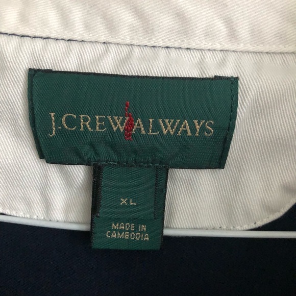 J. CREW ALWAYS Rust/Navy Long Sleeve Crop Polo. Size XL - Picture 7 of 7